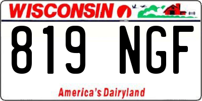 WI license plate 819NGF