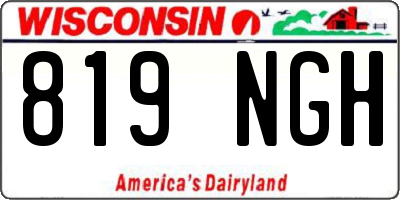 WI license plate 819NGH
