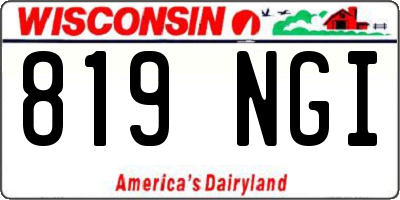 WI license plate 819NGI