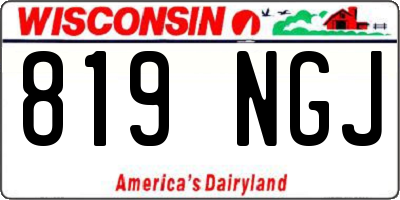 WI license plate 819NGJ