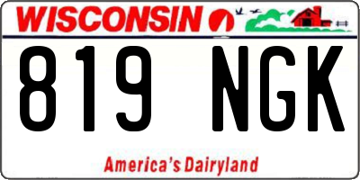 WI license plate 819NGK