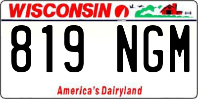 WI license plate 819NGM
