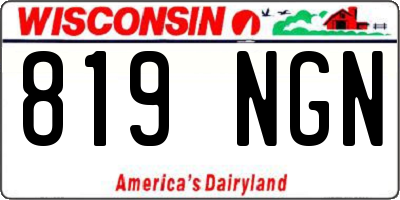 WI license plate 819NGN