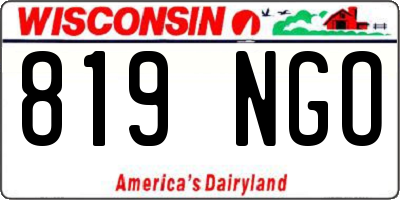WI license plate 819NGO