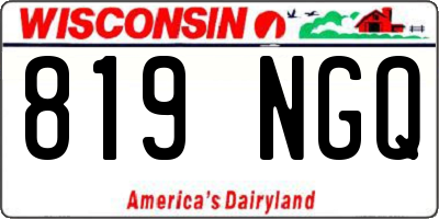 WI license plate 819NGQ