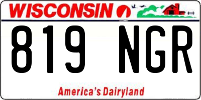 WI license plate 819NGR