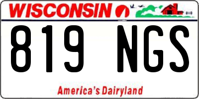 WI license plate 819NGS