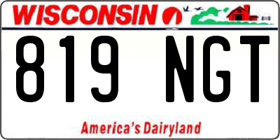 WI license plate 819NGT