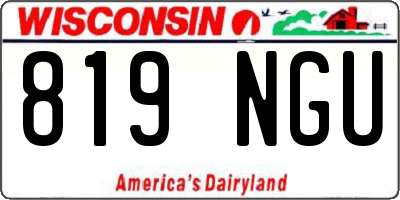 WI license plate 819NGU