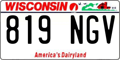 WI license plate 819NGV