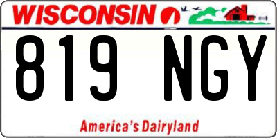 WI license plate 819NGY