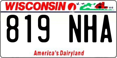 WI license plate 819NHA