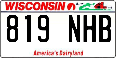 WI license plate 819NHB