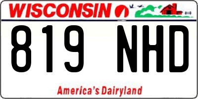 WI license plate 819NHD