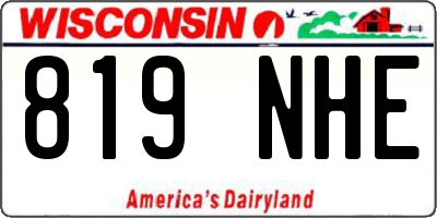 WI license plate 819NHE