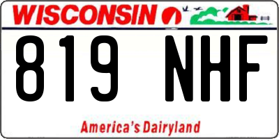 WI license plate 819NHF