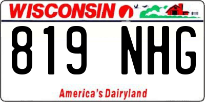 WI license plate 819NHG
