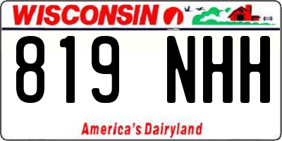WI license plate 819NHH