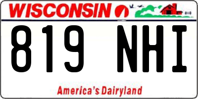 WI license plate 819NHI