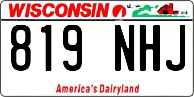 WI license plate 819NHJ