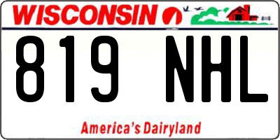 WI license plate 819NHL