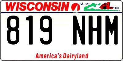 WI license plate 819NHM