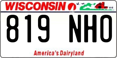 WI license plate 819NHO