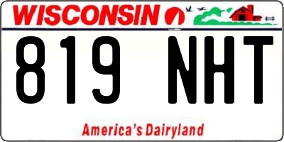 WI license plate 819NHT