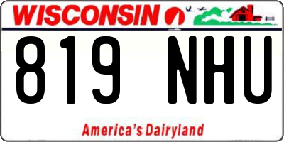 WI license plate 819NHU