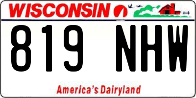 WI license plate 819NHW