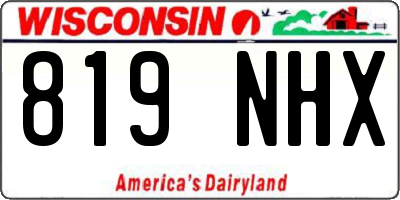 WI license plate 819NHX