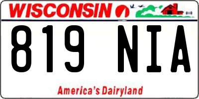 WI license plate 819NIA