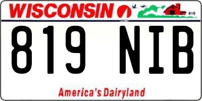 WI license plate 819NIB