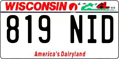 WI license plate 819NID