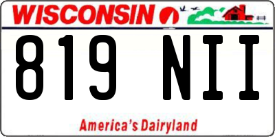 WI license plate 819NII