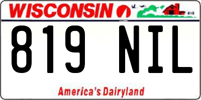 WI license plate 819NIL