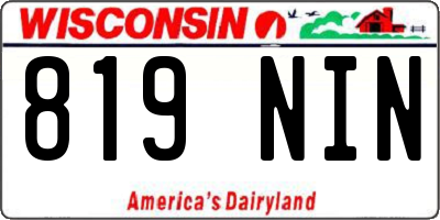 WI license plate 819NIN