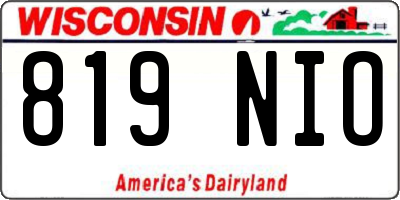 WI license plate 819NIO