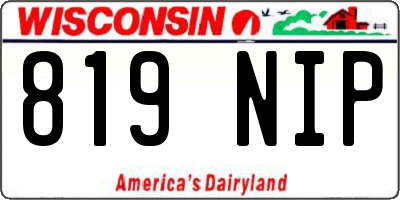 WI license plate 819NIP