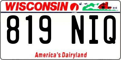 WI license plate 819NIQ