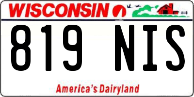WI license plate 819NIS