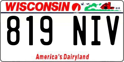 WI license plate 819NIV