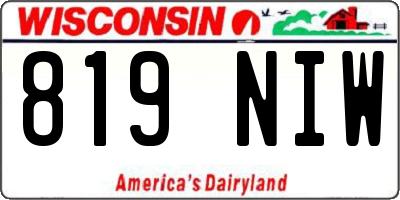 WI license plate 819NIW