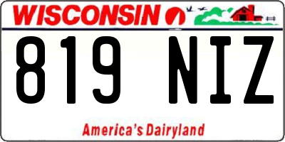 WI license plate 819NIZ
