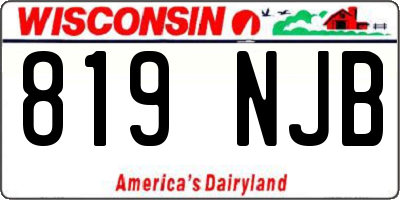 WI license plate 819NJB