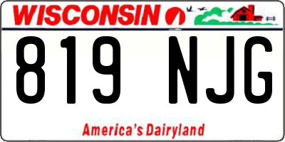 WI license plate 819NJG