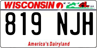 WI license plate 819NJH