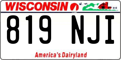 WI license plate 819NJI
