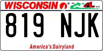 WI license plate 819NJK