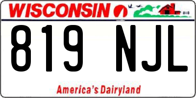 WI license plate 819NJL